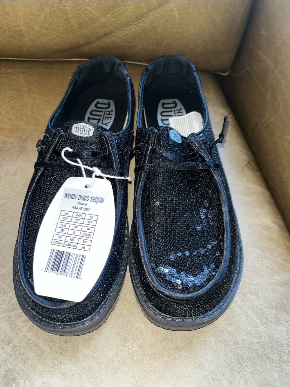 Hey Dude Wendy Disco Sequin Slip-On Loafers - Black